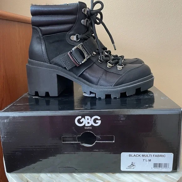 G by Guess Black Combat Boots - Picture 2 of 6